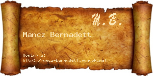 Mancz Bernadett névjegykártya